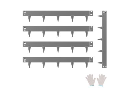 Oceľové záhradné obrubníky 5 ks 39×3 in ohybné tmavosivé na trávnik