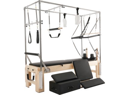 Pilates reformer drevený, dvojitý odpor, box+skoková doska, 400 lbs