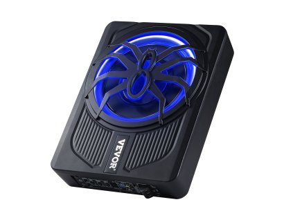 Podsedadlový subwoofer 10" 440W tenký, modré led, s zosilňovačom