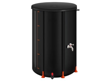 Skladacia zberná nádrž na dažďovú vodu 250 l, 500d pvc, s kohútikom a prepadom