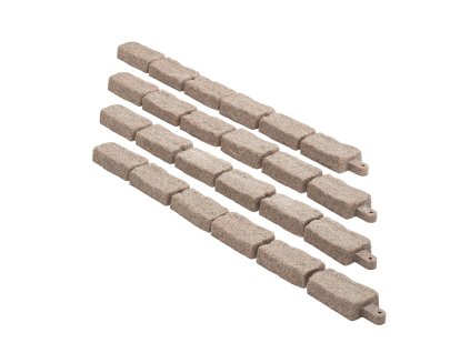Umelý kamenný obrubník 46.4×2.2 in, flexibilný, s kolíkmi, hnedý