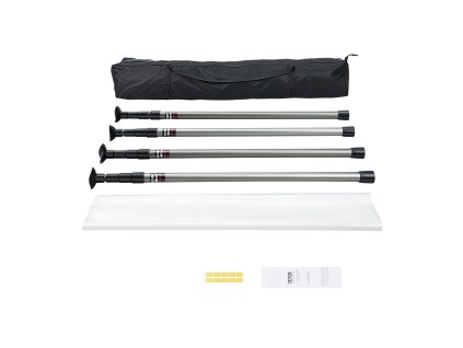 Zábrana prachu 12 Ft tyče, 4 teleskopické, vak, 32.8×13.12 Ft fólia