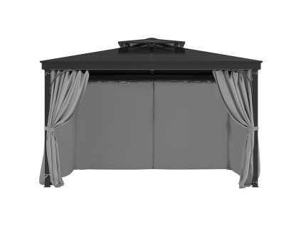 Závesy na altánok náhradné 4 panely 10'×10'×6.7' so zipsami sivé