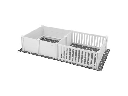 Box na odchov šteniat, 93.3×48.4×18.1 inch, plast pvc, 2-izbový