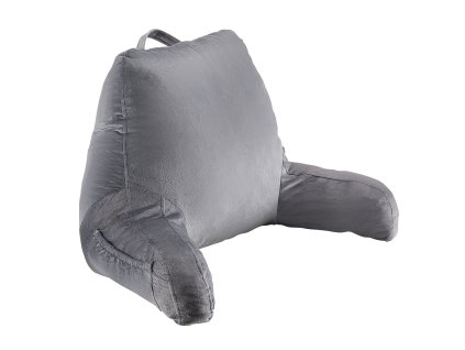 Čitateľský vankúš štandardný s drvenou pamäťovou penou, 3 vrecká, sivý