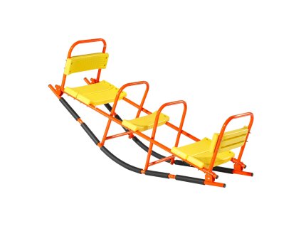 Detská hojdačka na páke, kovová, 2 sedadlá, rukoväte, 90 kg nosnosť