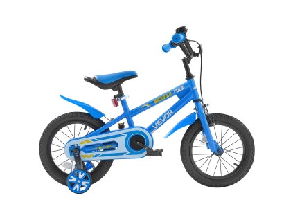 Detský bmx bicykel 45.72 cm, pre výšku 110–140 cm, s kolieskami, modrý