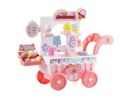 Detský zmrzlinový vozík 27 dielov, peniaze, zvuk a svetlo, 3+