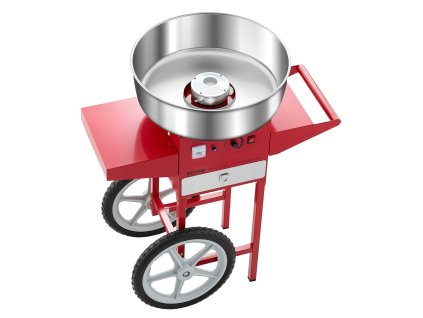 Elektrický stroj na cukrovú vatu 1000 W, vozík, 52 cm nerezová miska