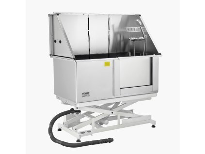 Elektrický zdvíhací kúpeľ psa, nerez 127 cm, sprcha, pravé dvere