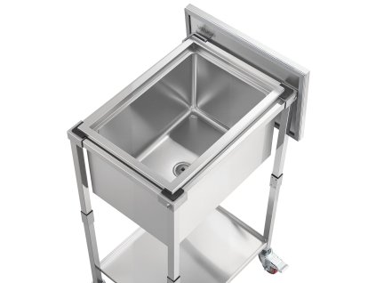 Chladiaci box na kolesách nerezový, 31L, 22"L×16"W×38"H s poličkou