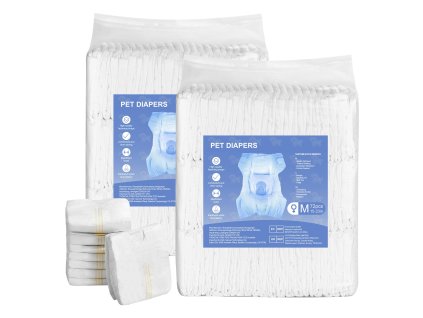 Jednorazové plienky pre sučky, veľ. m, super savé, indikátor, 144 ks