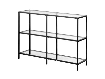 Konzolový stôl z tvrdeného skla, 3 police, obdĺžnikový, zlaté nohy