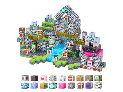Magnetické stavebné kocky 100 ks, montessori senzorické, 3+ rokov