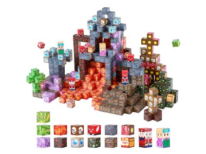 Magnetické stavebné kocky 150 ks, tmavý hrad, montessori, pre 3+ roky