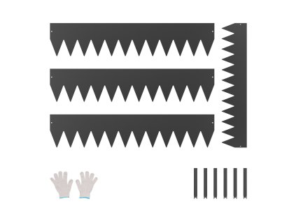 Oceľový záhradný obrubník do trávnika 4ks 40×8 in, ohybný, proti hrdzi