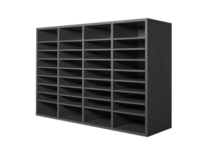 Organizér na dokumenty, 36 priehradok, nastaviteľné police, sivý