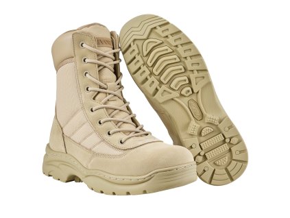 Pánska taktická obuv 203 mm ľahká priedušná bočný zips UK 9.5 piesková