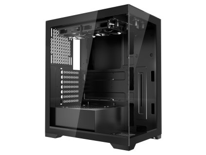 Pc skriňa mid-tower, kalené sklo, 2×120 mm, pre GPU do 360 mm, ATX/ITX
