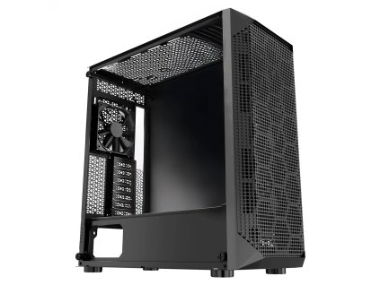 PC skrinka mid-tower s temperovaným sklom, 4×120 mm, pre GPU do 270 mm