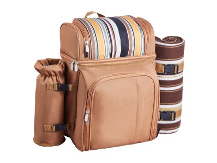 Piknikový batoh pre 4 osoby, chladiaci box, deka, taniere a príbor