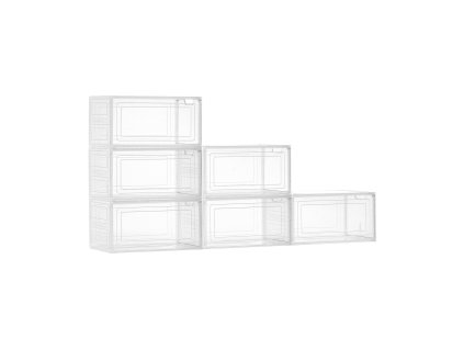 Plastové priehľadné stohovateľné boxy 6 ks, magnetické dvierka, US 13