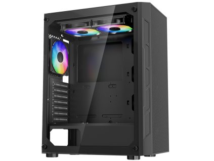 Počítačová skrinka mid-tower, sklo, 3×120 mm argb, gpu do 320 mm