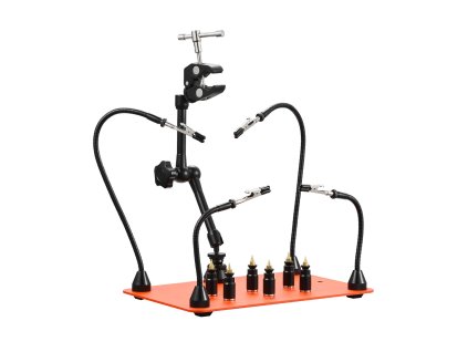 Pomocník na spájkovanie, 4-ramenný, 6 držiakov pcb, 360° držiak