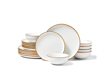 Sada riadu pre 6 osôb, keramické taniere a misky, do umývačky, biela