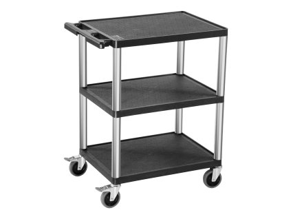 Servisný vozík 3 police, nosnosť 300 lbs, 27.6×18.1" 360° (2 s brzdou)