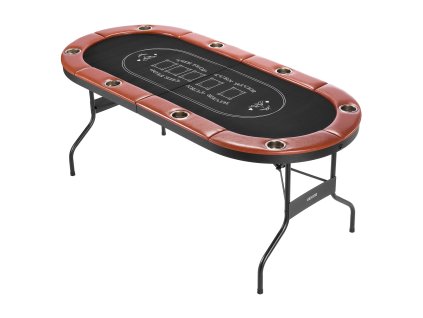 Skladací pokerový stôl 8 hráčov, 1828.8 mm, plst, držiaky na poháre