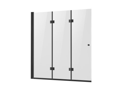 Sklenené bezrámové dvere na vaňu 51×56" 1/4 in tvrdené čierne