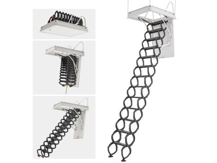 Sklopné pôdne schodisko 660LBS/299.4KG, 10.5–11ft, 39.4×27.5 inch