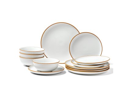 Súprava tanierov a misiek z keramiky pre 4, do mikrovlnky a umývačky