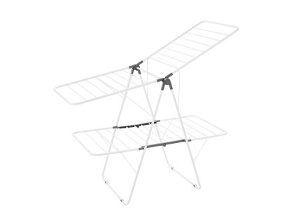 Sušiak na bielizeň, skladací 2-poschodový, 31 tyčí, stojací, biely