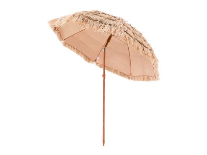 Tiki slnečník 6 ft s náklonom, krytina z pp slamy, 8 kovových rebier