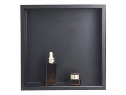 Zabudovateľná sprchová nika nerezová 33.0×33.0×10.2 cm čierna