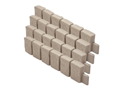 Záhradný obrubník 47.2×9 in, flexibilný, s kotviacimi kolíkmi, béžový