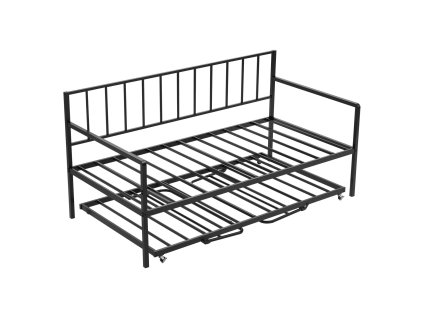 Denná posteľ s prístelkou, nastaviteľná výška, led, nabíjacia stanica