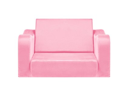 Detská rozkladacia sedačka 2v1 s opierkami, 28D pena, M, ružová