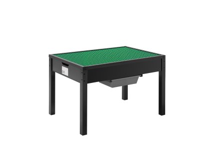 Detský drevený aktivítový stôl s obojstrannou doskou a 2 boxmi pre 3+