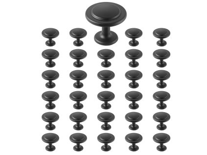 Gombíky do skríň 30 ks, 31 mm, čierna zliatina zinku, so skrutkami