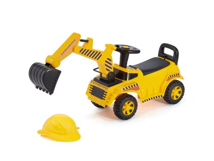 Jazdítko bager 19–36 mesiacov, nosnosť 25 kg, hudba, prilba, žlté