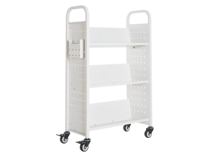 Knižný vozík 150 kg 77×38×122 cm jednostranné v-police, kolesá 76.2 mm