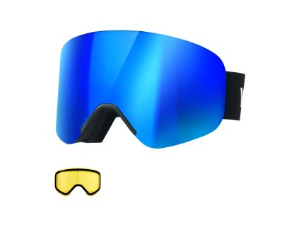 Lyžiarske okuliare bez rámu, magnetické sklá, tmavomodré, otg