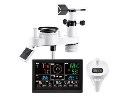 Meteostanica 7 v 1 wi-fi, 190,5 mm displej, solárny senzor, zrážkomer