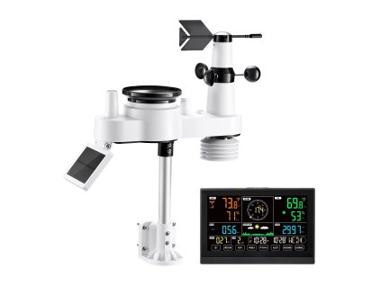 Meteostanica 7v1 bezdrôtová, solárny senzor, dažďomer, tepl/vlh/vietor