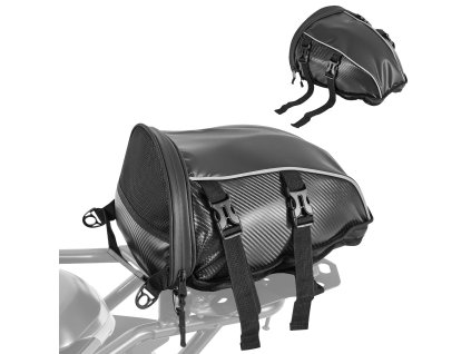 Motocyklová zadná taška 10 L s nepremokavým krytom, popruhom a vreckom