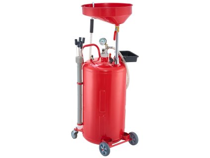 Nádoba na odpadový olej 79.5L vzduchová, nastaviteľný lievik, kolieska