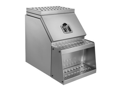 Nástrojová skrinka so schodom na bok návesu, hliník, 457×695×645 mm